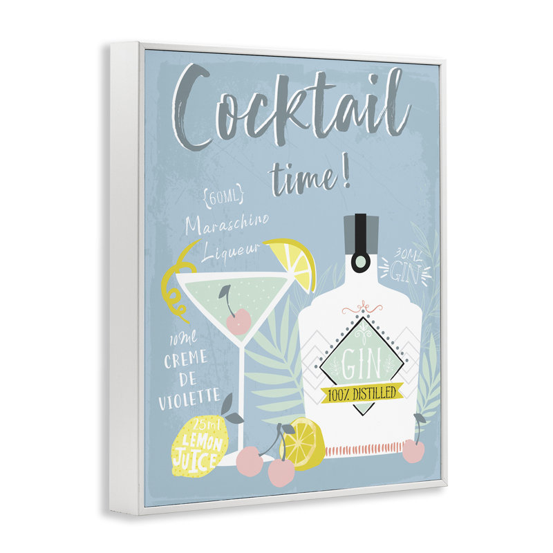  «Cocktail Time Gin Recipe», art de la giclée encadrée par Angela Nickeas, H 30 po x l 24 po