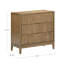 Commode 3 tiroirs cannelée en bois massif