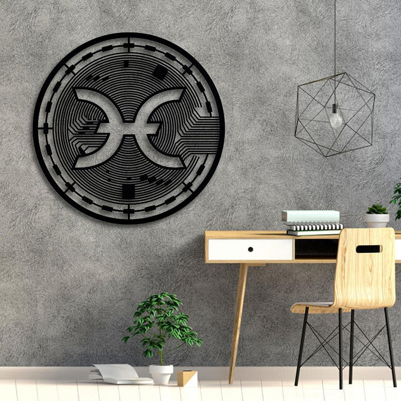 Handmade Abstract Wall Decor on Metal, Black