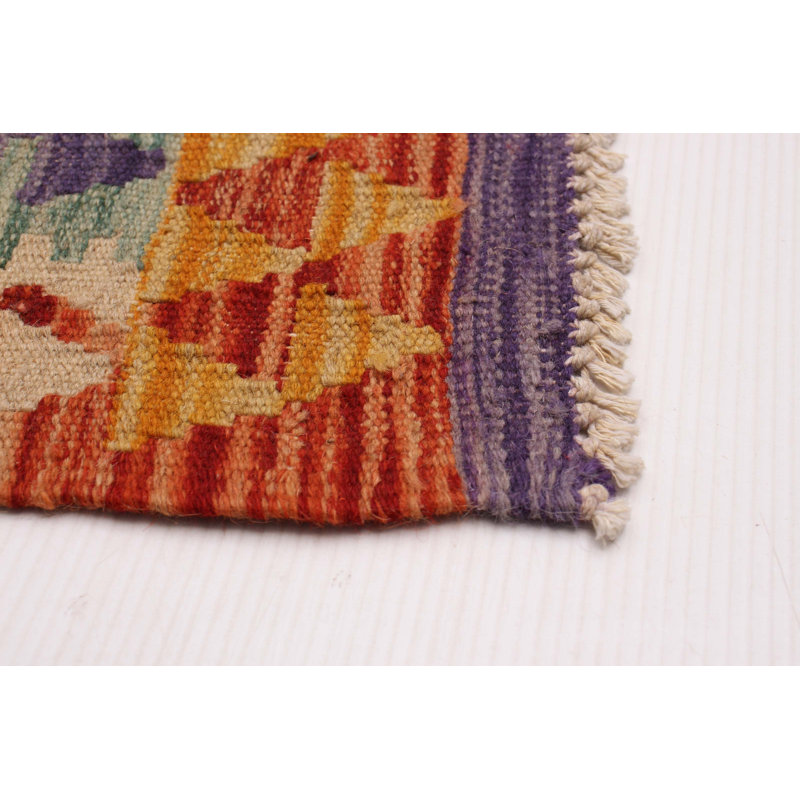 Tapis unique en laine rouge 4 pi 3 po x 5 pi 9 po Wiladean