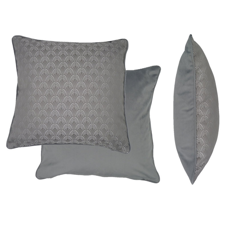 Glenford Geometric Square Cushion Cover, Steel