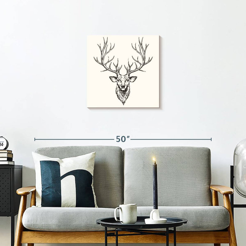 Tête de cerf Senne, H 20 po x l 20 po