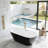 Freestanding Acrylic Soaking Tub with Pop-Up Drain & Overflow - Stand Alone Tub for Bathroom-123152617