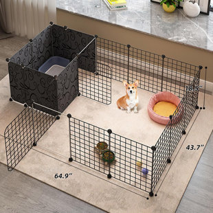 Safe & Stable Cat Cage - Indoor Pet Enclosure For Small Dogs, Puppies & Kittens | Easy Assembly, Flexible Design | Includes Non-slip Mats & Accessories