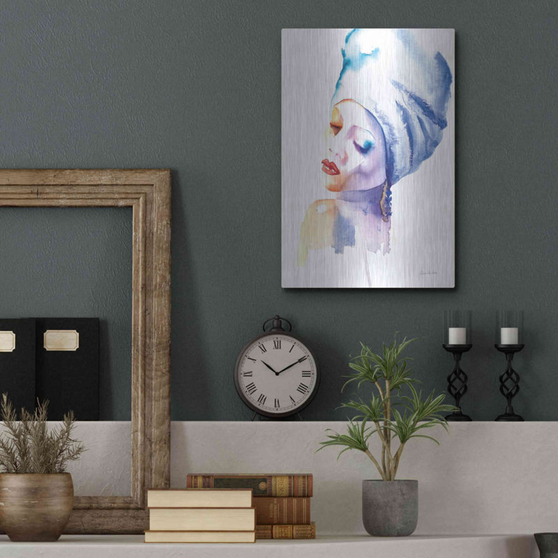 "Femme en bleu" par Alan Majchrowicz, H 16 po x l 12 po