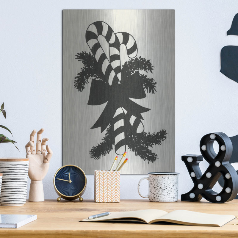 The Holiday Aisle® «Candy Canes» par Tis the Season, art mural en métal, H 16 po x l 12 po