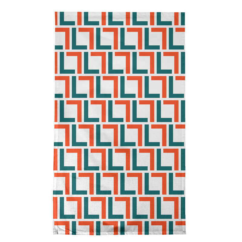 Toeterville Tea Towel Kitchen Towel, Polyester, White/Orange/Aqua