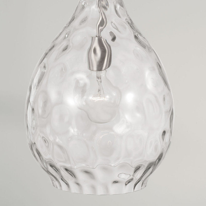 Pendentif 1 Lumière goutte d'eau, Brossé / nickel satiné