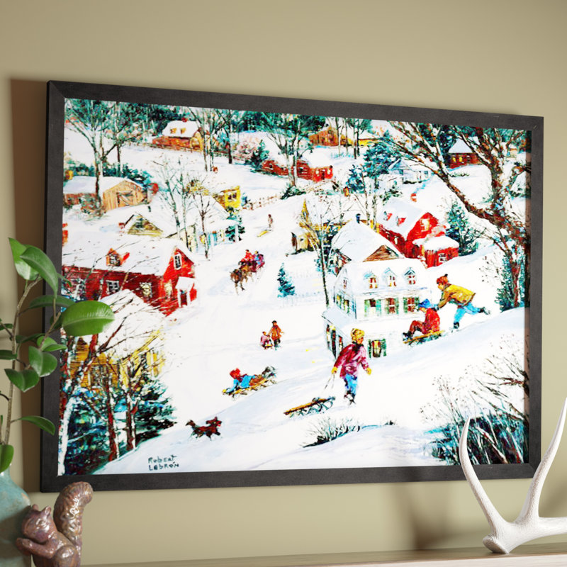 «Winters Playland», reproduction d'impression sur toile, H 14 po x l 18 po x P 2 po, Cadre noir