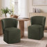 Chaise de salle à manger pivotante rembourrée avec roulettes Boucle (ensemble de 2)