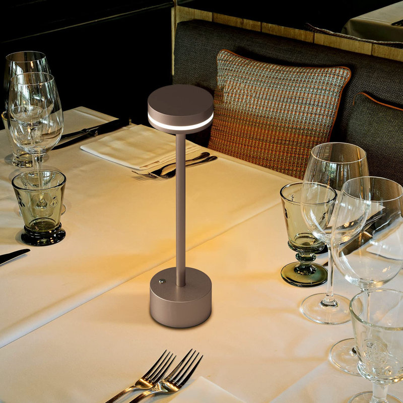 Lampe de bureau en métal Kolton, Brun