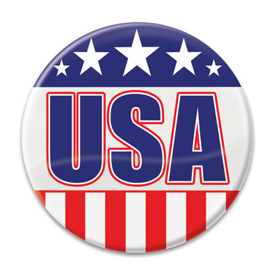 Bouton USA - 2 po - paquet de 6