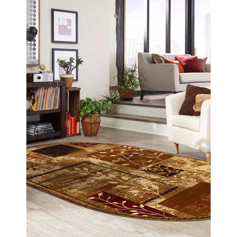 Floral Area Rug, Oval 238.8cm x 304.8cm