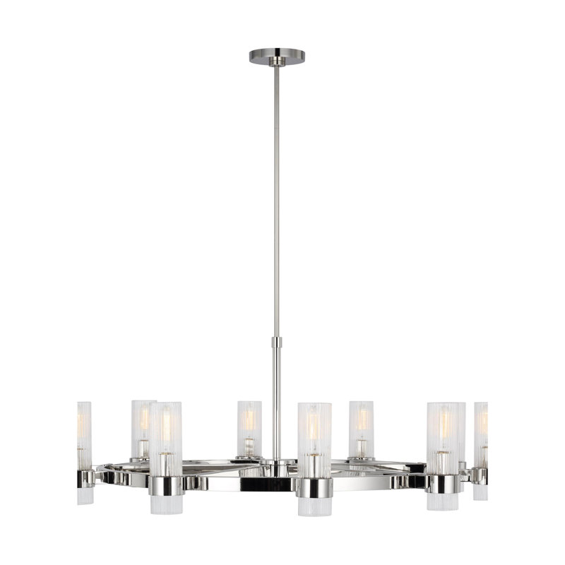 Geneva 10 - Light Chandelier, Polished Nickel