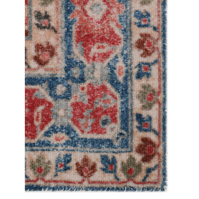 Tapis rouge / bleu / beige Elan, Rectangle 7 pi 6 po x 9 pi 6 po