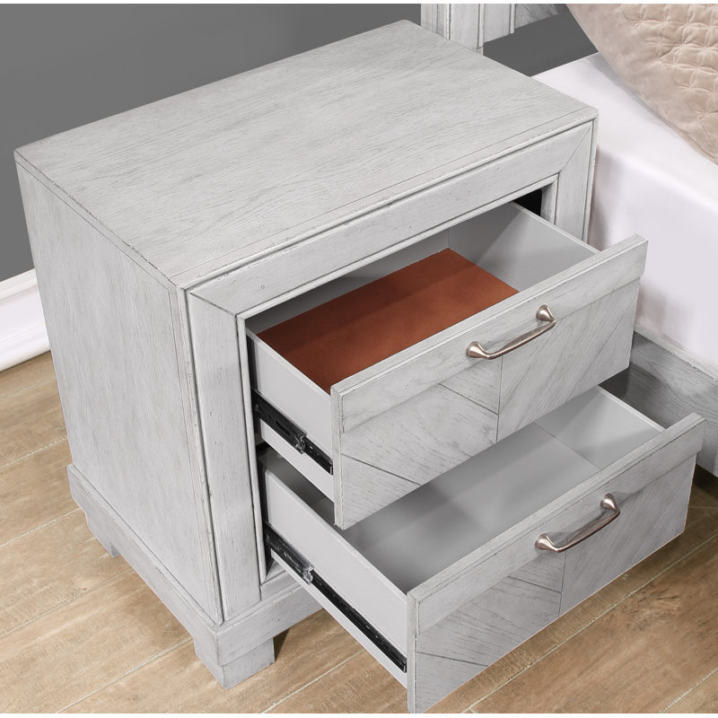 Table de chevet 2 tiroirs Altha, Gris