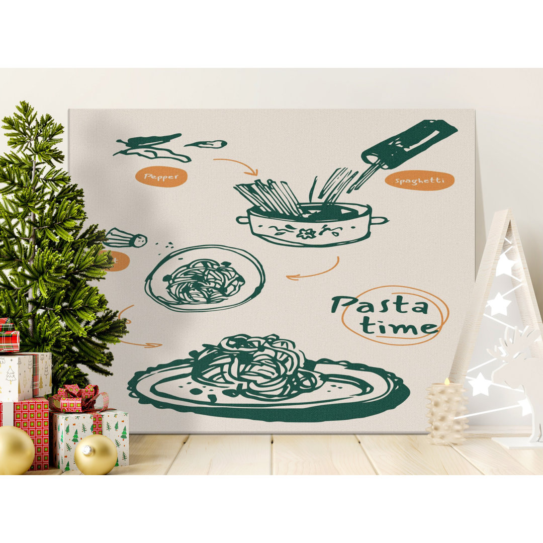 Pasta Time Kitchen Wall Art Canvas