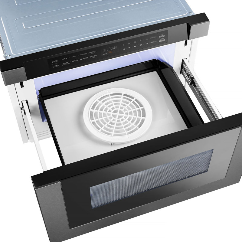Built-In Microwave Drawer, Black Stainless