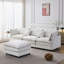 Canapé modulaire de 105 po en tissu de chenille rembourré de 105 po avec canapé à 3 places et repose-pieds-2085357346