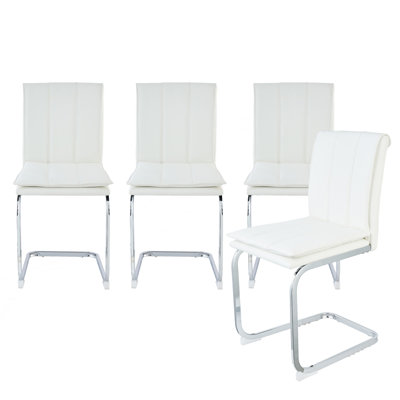 Set of 4 Modern Dining Chairs with Metal Legs