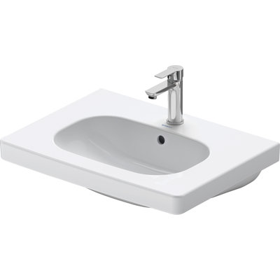 Duravit D-Code Ceramic 26" Wall Mount Bathroom Sink with Overflow