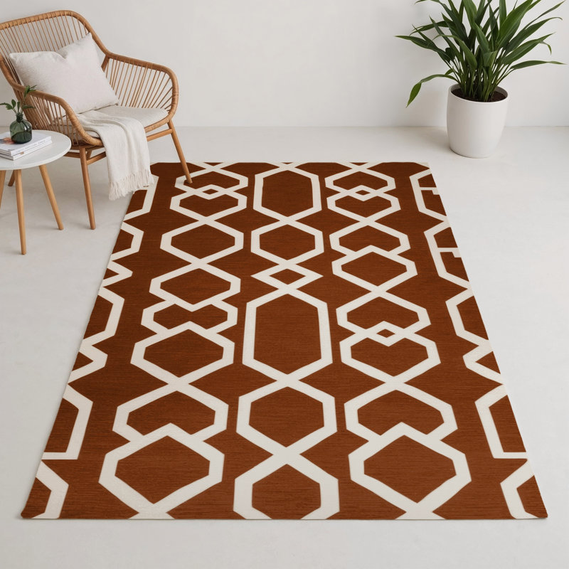 Tapis brun intérieur et extérieur Trellis, Rectangle 9 pi x 12 pi
