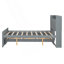 Lit double moderne avec tête de lit avec prises de courant, lit extensible avec lit gigogne simple et trois tiroirs de rangement-118370361-118370359