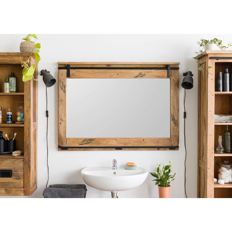 Railway Solid Wood Rectangle Mirror