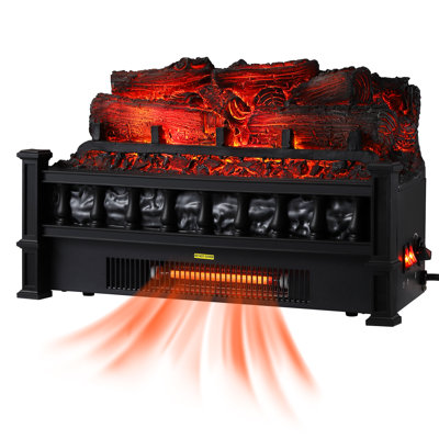 20" Electric Fireplace Log Insert, 5 Flame Colors, 750/1500W, Thermostat, Timer, 1000 Sq.Ft
