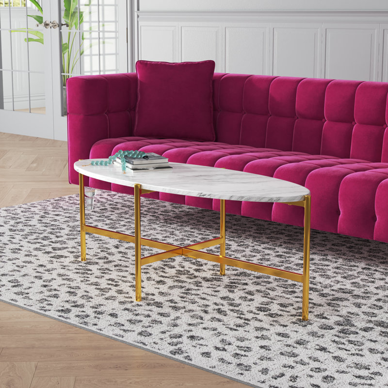 Rackerby Four Leg Coffee Table, Marble