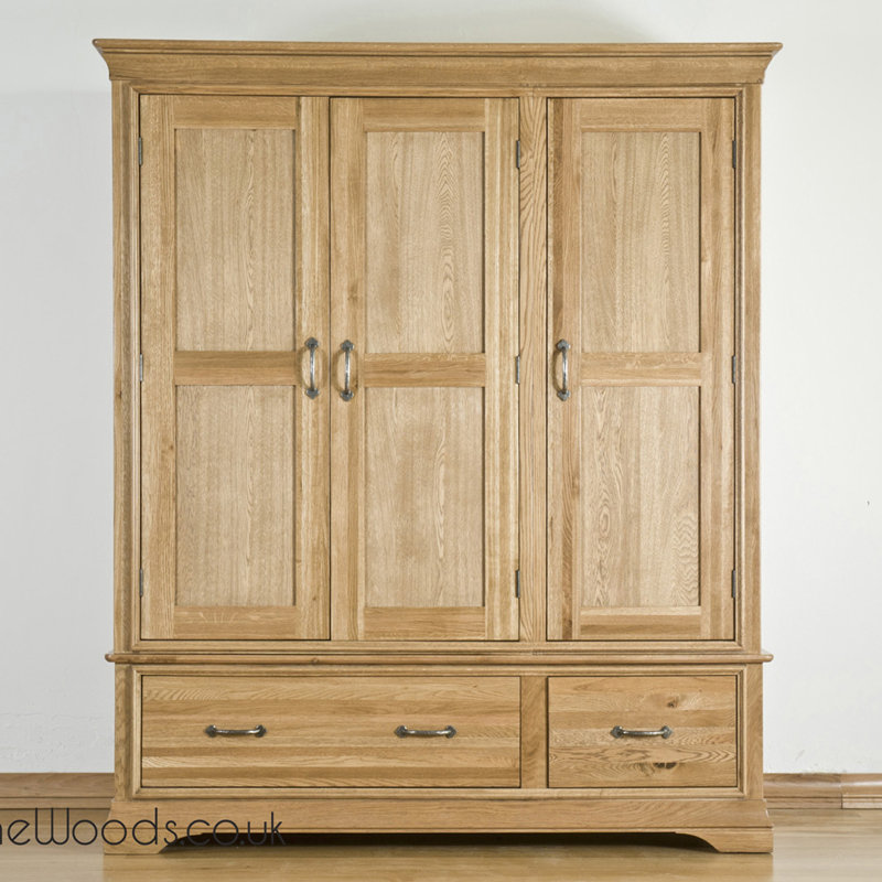 3 Door Solid Wood Wardrobe