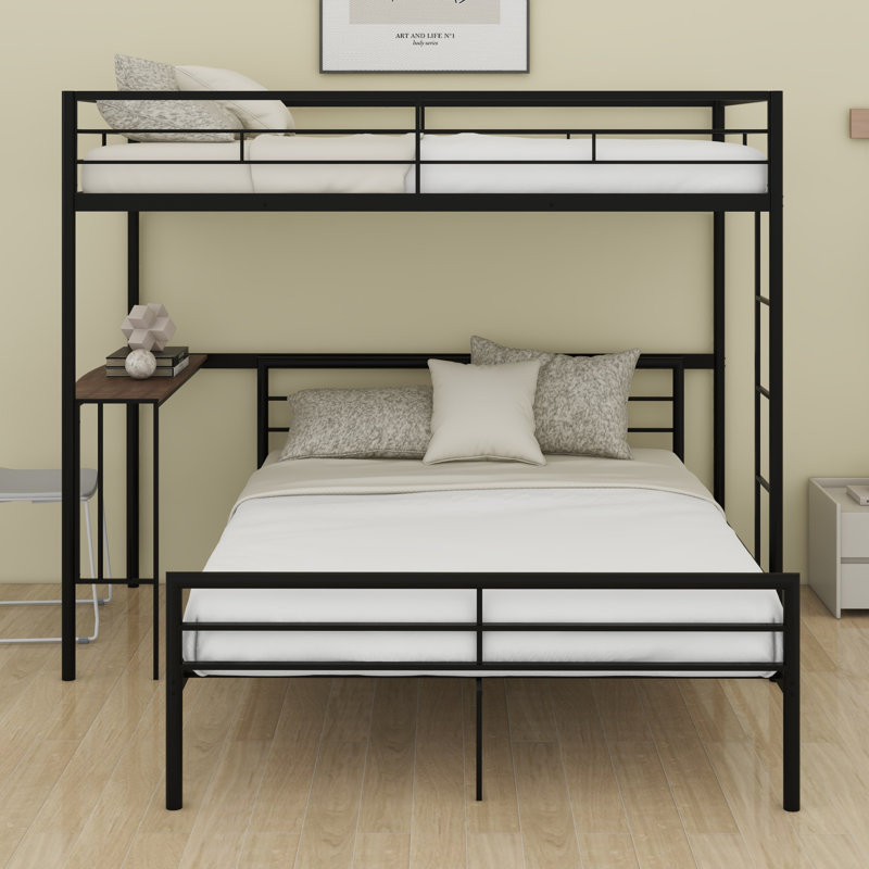 Russellville Kids Twin Over Full Bunk Bed, Black