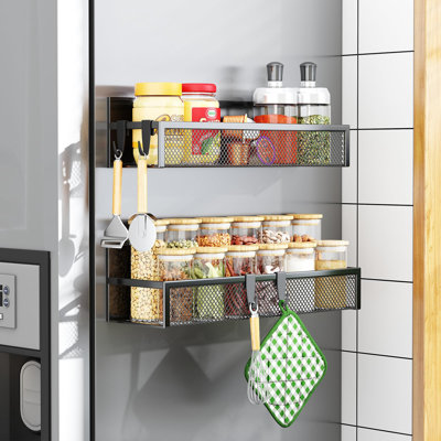 Wall Mounted Required Spice Rack with Adjustable Racks