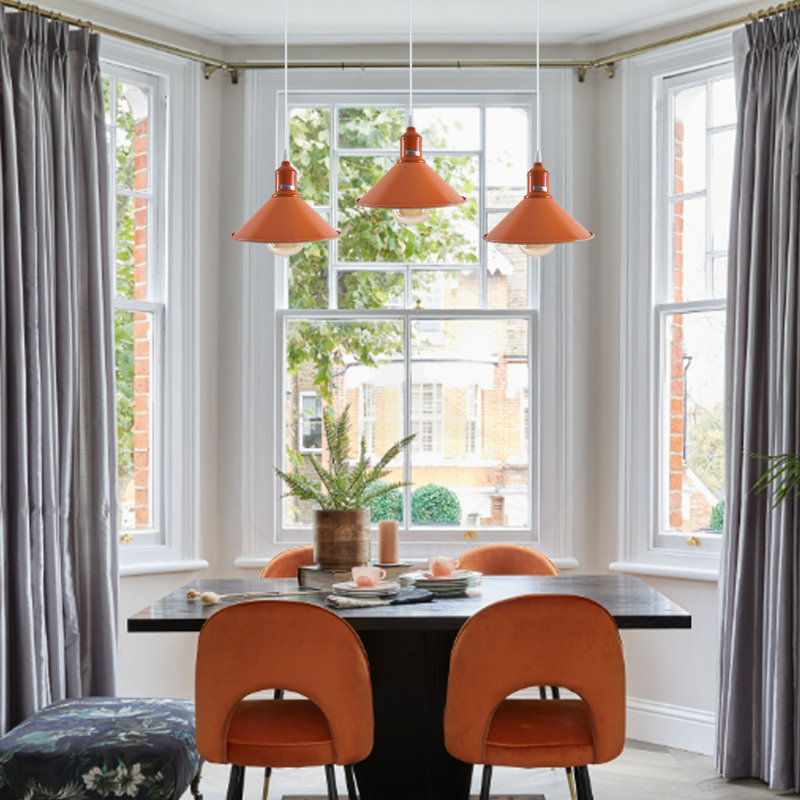 Dutcher 3 - Light Silver Kitchen Island Pendant, Orange, Yes
