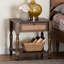 Table de chevet transitionnelle brune avec rotin Baxton Studio Giovanna