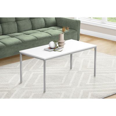 Table basse, accent, cocktail, rectangulaire, salon, stratifié L 40 po, métal, contemporain, moderne