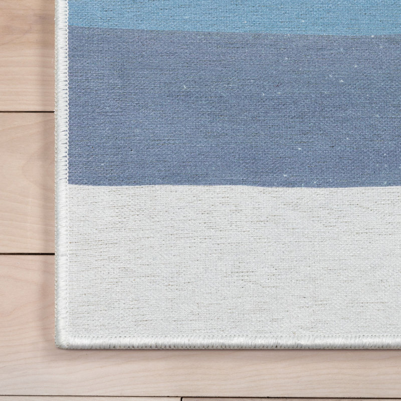Asusena Kids Rugs Twilight Rainbow Modern Blue Area Rug, Rectangle 5' x 7'