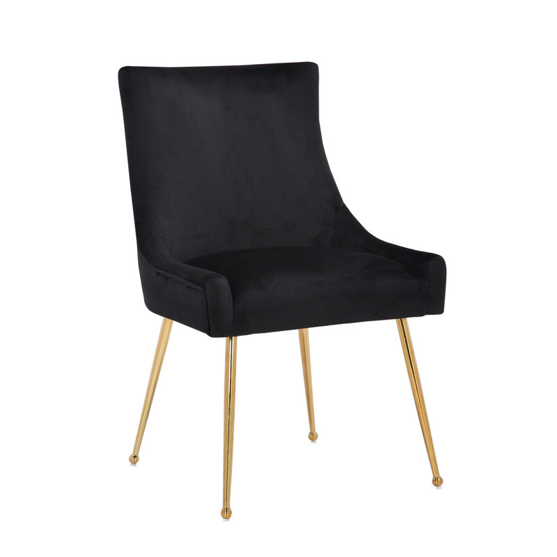 Chaise rembourrée en velours, Noir