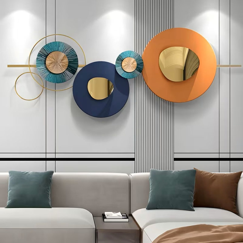 Grand art mural en métal 59 po x 22,6 po 3D Silhouette murale abstraite minimaliste pour le salon, la chambre à coucher, le bureau, le meilleur cadeau