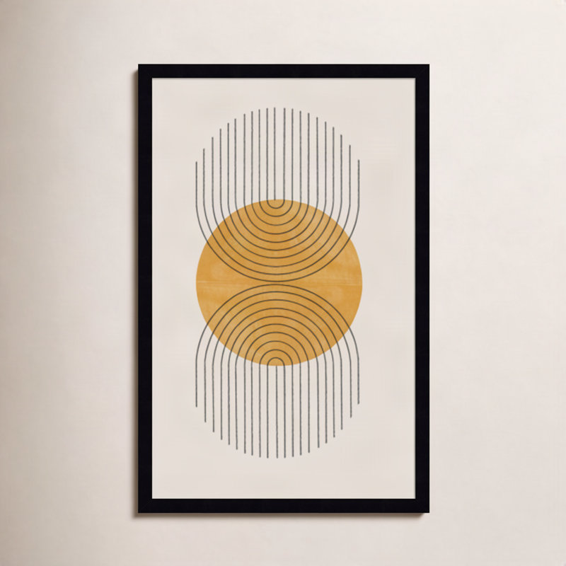 «Perfect Point Yellow» par le studio d'art mural MIUUS, Cadre noir, H 25 po x l 17 po x P 1 po