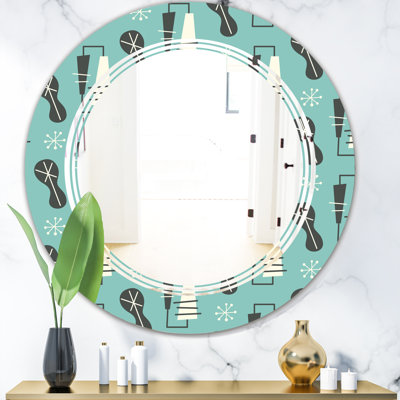 Miroir mural sans cadre à motif abstrait C