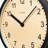 Natural Wood Face Black Frame Round Wall Clock