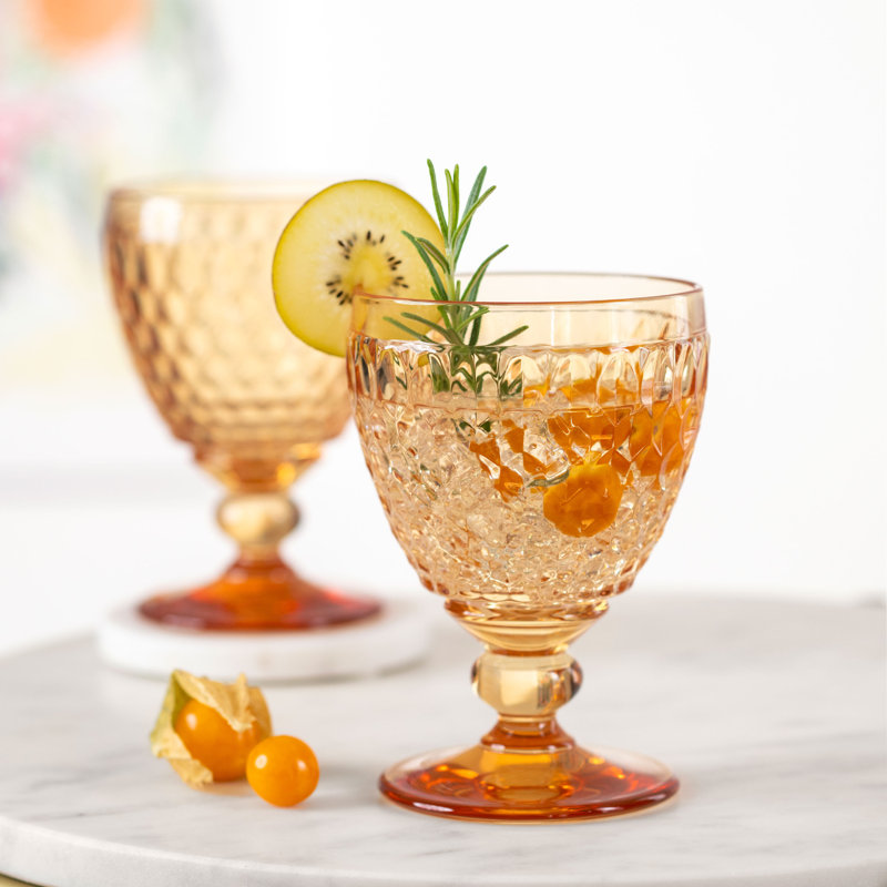 Villeroy & Boch Boston Saffron Red Wine Glass, 10 oz, Crystal Glass, Made in Germany, Dishwasher-Safe, Yellow, Yellow