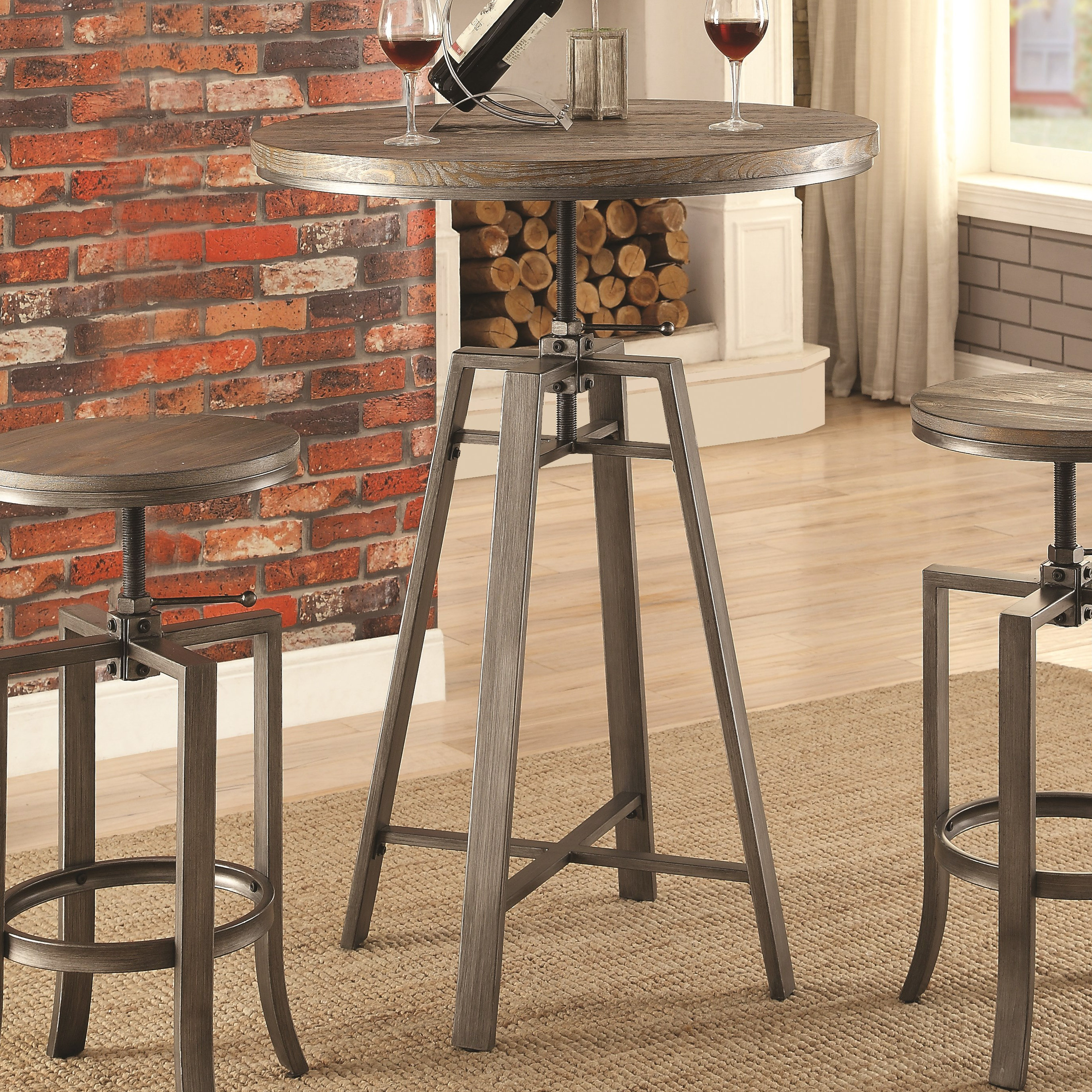 The brick round glass dining table hot sale