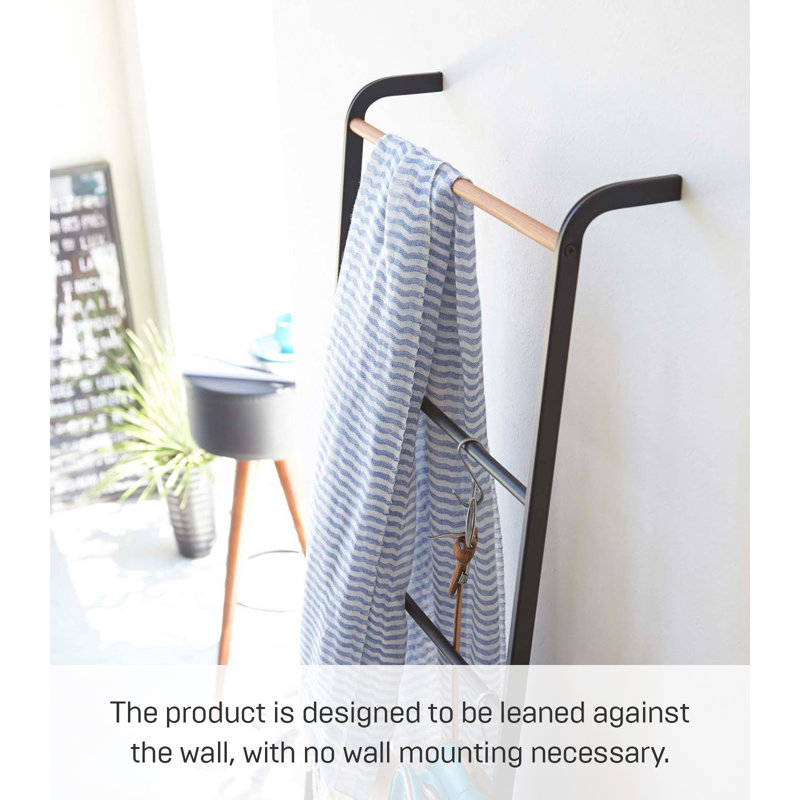 Yamazaki Home Leaning Ladder Rack, Steel, Black