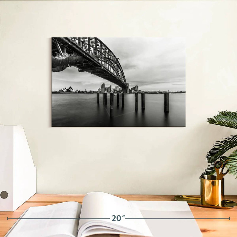 Kavia Cloudy Harbour Bridge, 8" H x 12" W
