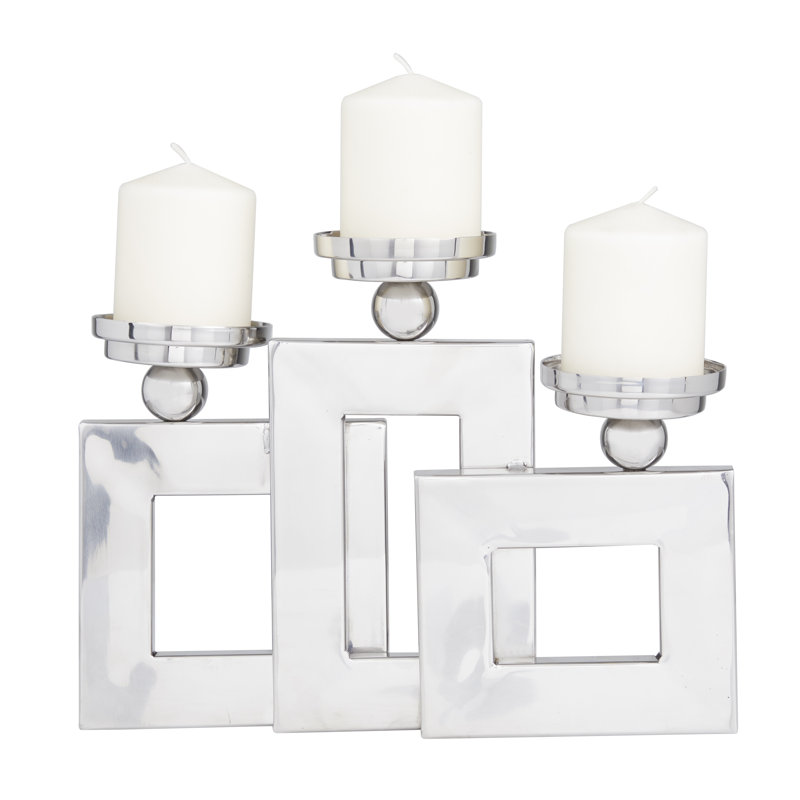 10.65'' H Stainless Steel Tabletop Candelabra