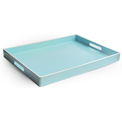 Rectangular Carry Tray With Handle, Teal