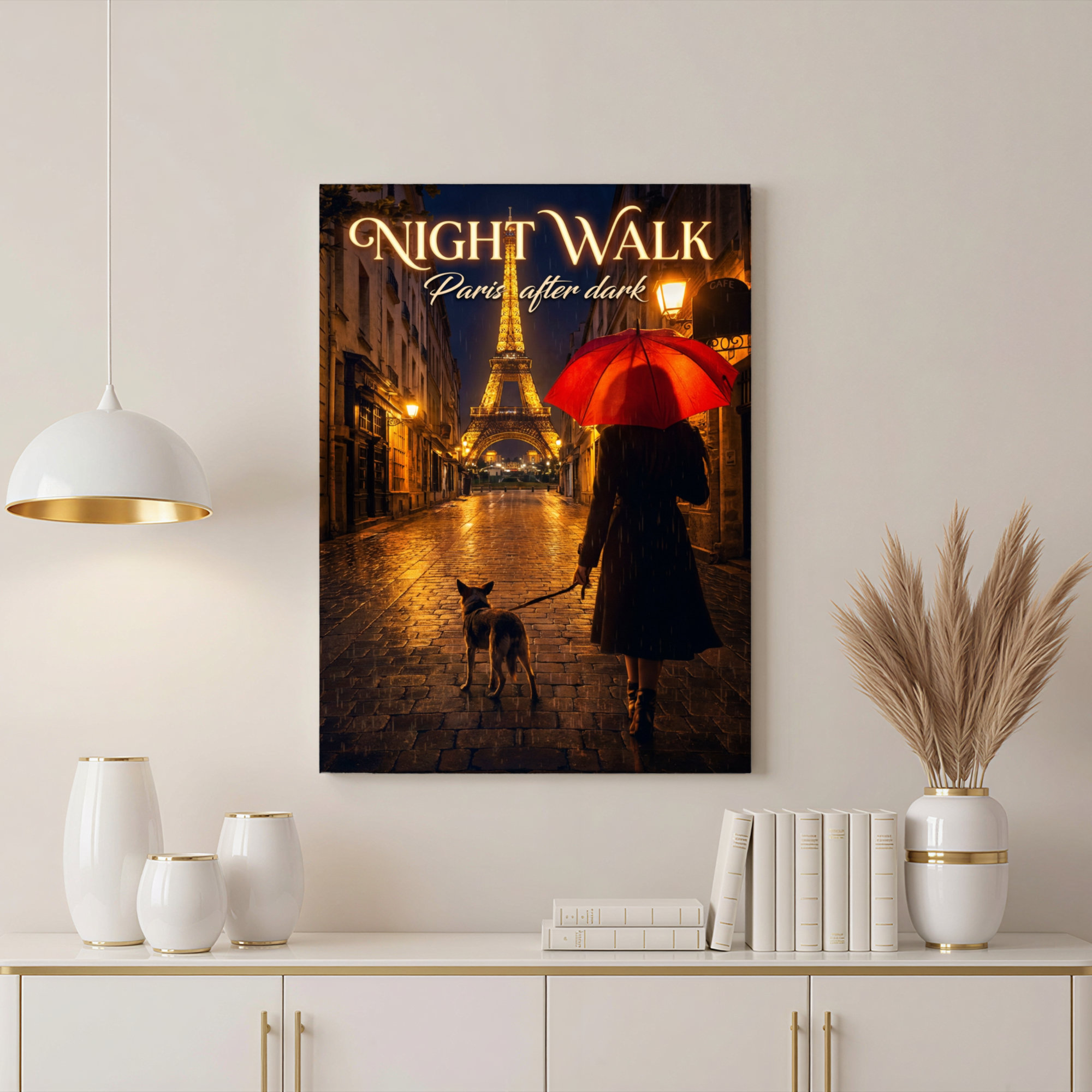 Red Barrel Studio Night Walk Paris After Dark Canvas Wrapped Wall Art ...