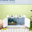 Large Elevated Dog Food Cabinet - 44L Storage, 9.5" . X 2.75", White Feeding Station With Storage Capacity, 14" Height,